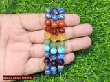 7 Chakra Lapis Lazuli Royal Wisdom Bracelet — Authentic Genuine Gemstone Bead Detail