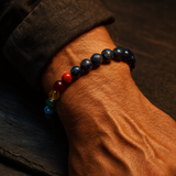 7 Chakra Lapis Lazuli Royal Wisdom Bracelet — Worn on Male Wrist Luxury Executive Lifestyle