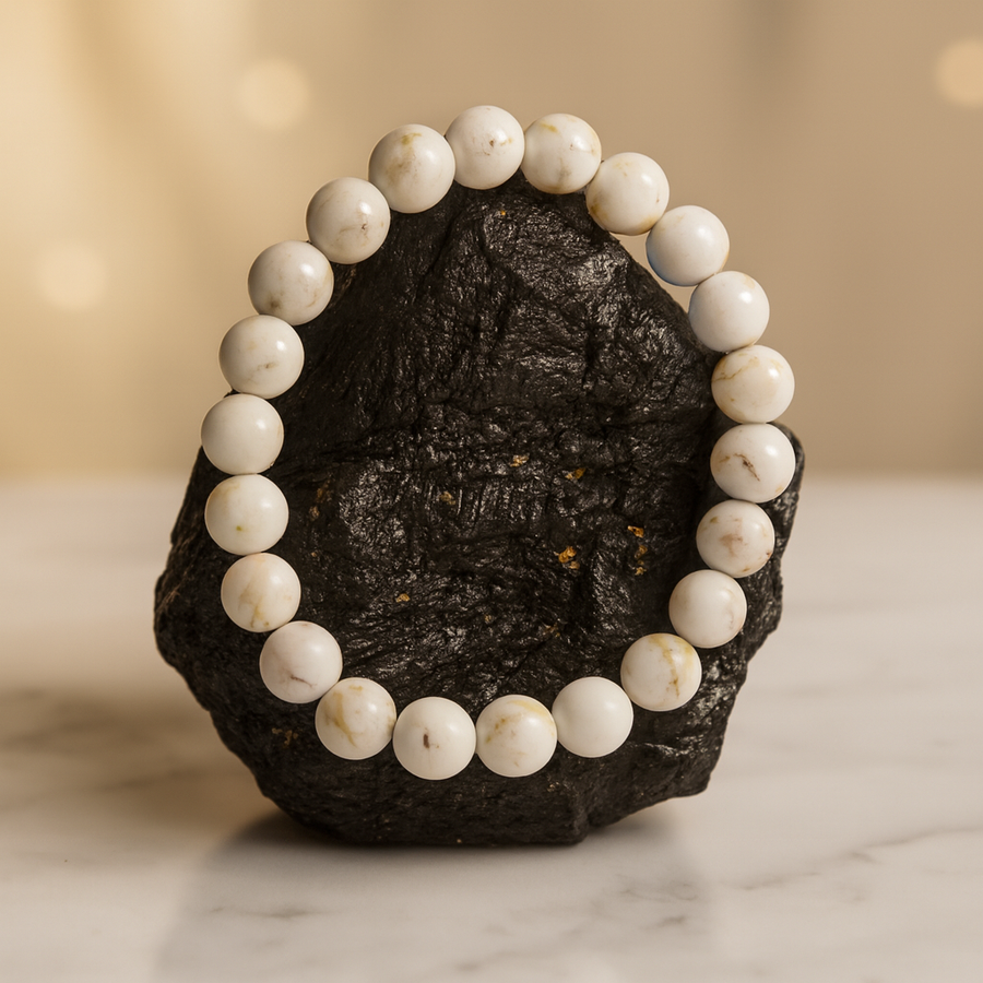 Mother of Pearl Serenity & Intuition Bracelet — Luxury Carrara Marble Studio Display
