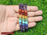 7 Chakra Amethyst Spiritual Balance Bracelet — Authentic Genuine Gemstone Bead Detail