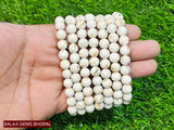 Mother of Pearl Serenity & Intuition Bracelet — Authentic Genuine Gemstone Bead Detail
