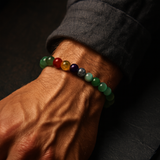 7 Chakra Green Aventurine Opportunity Bracelet — Worn on Male Wrist Luxury Executive Lifestyle