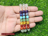 7 Chakra Clear Quartz Master Healer Bracelet — Authentic Genuine Gemstone Bead Detail