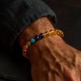 7 Chakra Citrine Solar Wealth Bracelet — Worn on Male Wrist Luxury Executive Lifestyle