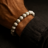 Mother of Pearl Serenity & Intuition Bracelet — Worn on Male Wrist Luxury Executive Lifestyle